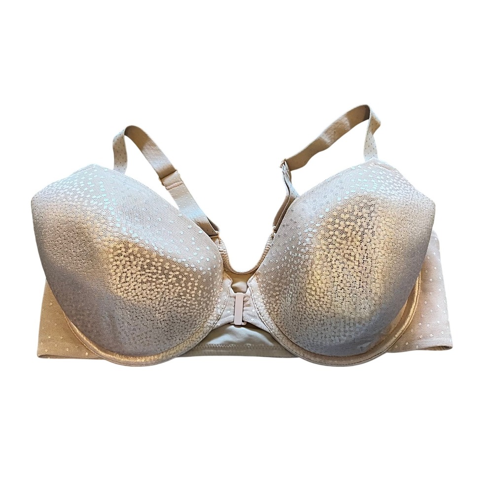 Wacoal Front Close T-Back Underwire Bra 853403 Champagne Polka Dot 38DD